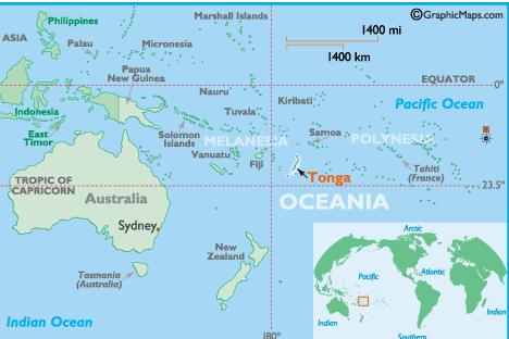 Tonga carte oceanie